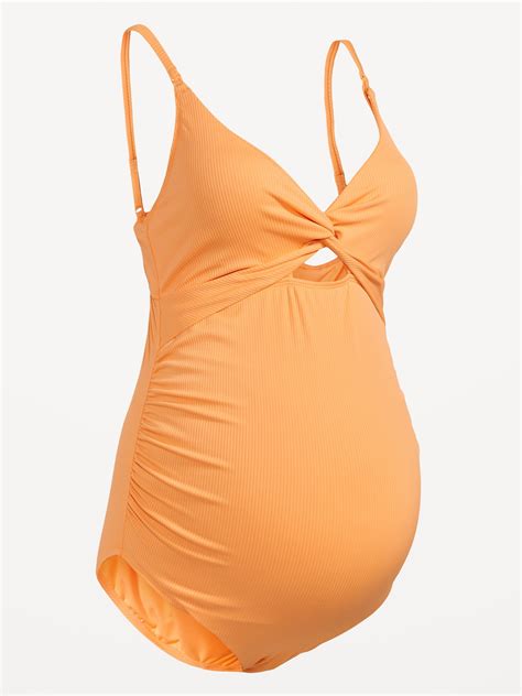 Maternity Twist Front Cutout One Piece Swimsuit Old Navy