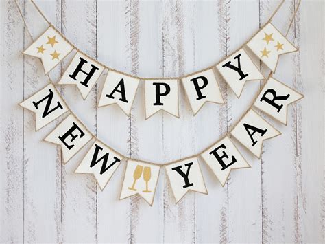 Happy New Year Banner New Years Banner New Year Sign New Etsy