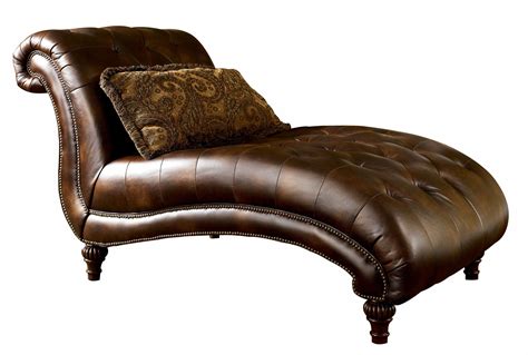 Claremore Leather Chaise Lounge Brown Leather Chaise Lounge Ashley Furniture Living Room