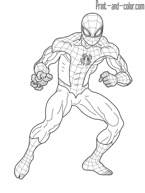 Printable coloring pages easy fun free sheets superhero spiderman printables. Spider Man coloring pages | Print and Color.com