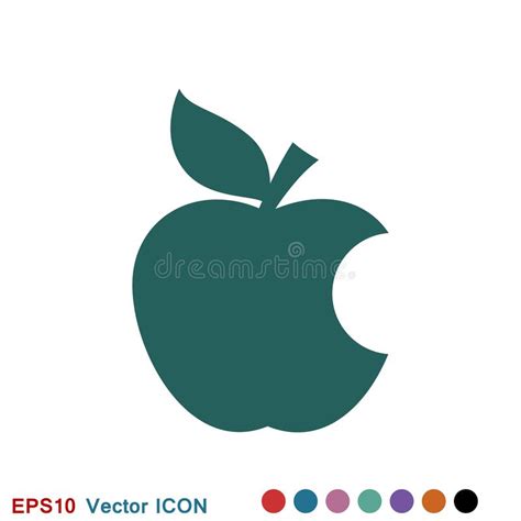 Apple Icon In Trendy Flat Style Isolated On Background Stock