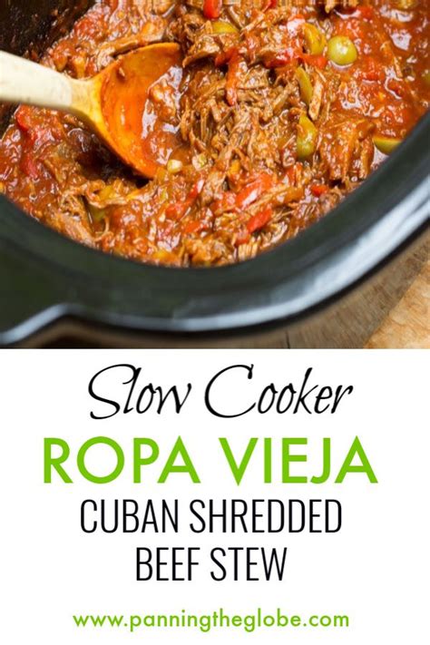 Slow Cooker Ropa Vieja Cuban Shredded Beef Stew Recipe Crockpot