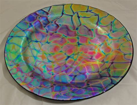 Handmade Fused Glass Dichroic Platter Etsy