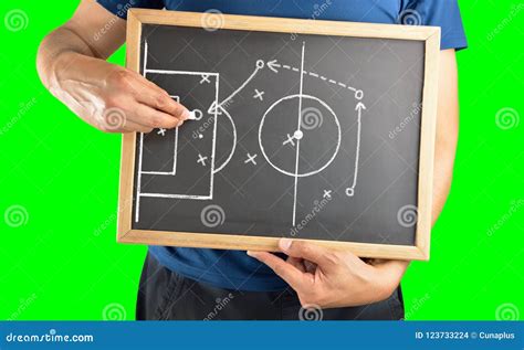 Soccer Tactics Drawing On Chalkboard Stock Photo Image Of Player