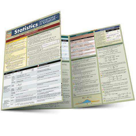Quickstudy Statistics Equations And Answers Laminated Study Guide