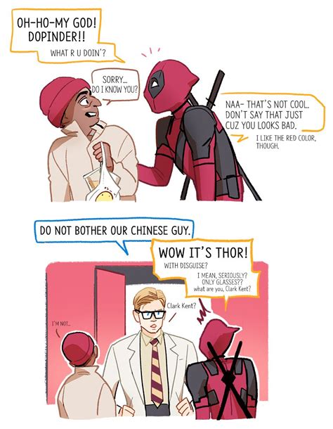 Its Dopinder And Thor Thor Deadpool And Spiderman Comic Heroes