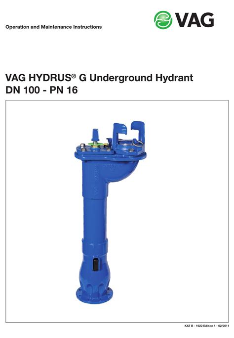 Vag Hydrus G Operation And Maintenance Instructions Manual Pdf Download