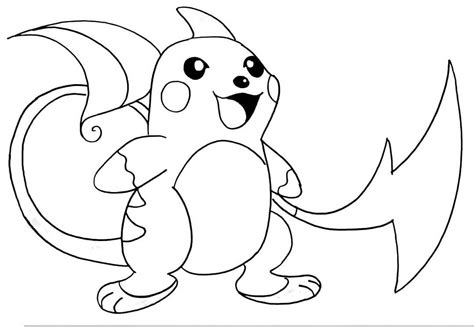 Printable Raichu Coloring Pages Pdf Coloringfolder