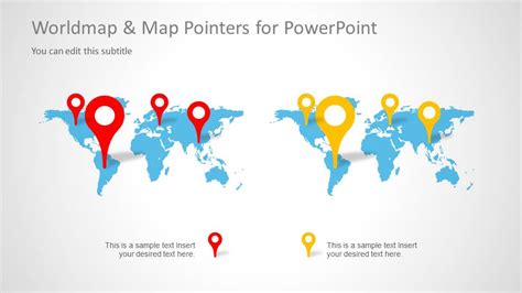 Worldmap And Map Pointers For Powerpoint Slidemodel