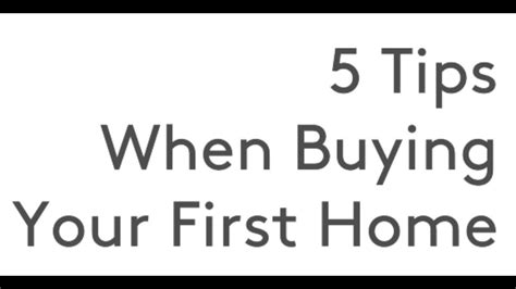 5 Tips For First Time Home Buyers Youtube