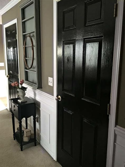 Black Interior Doors With Wood Trim