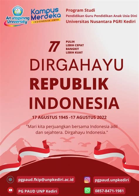 Dirgahayu Republik Indonesia Ke 77 Pgpaud