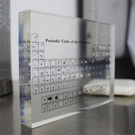 Periodic Table With Real Elements Inside Acrylic Periodic Table Of