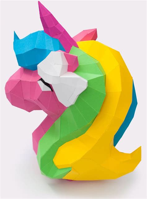 Unicorn Papercraft Kit Papercraft Unicorn Model Unicorn Diy Etsy
