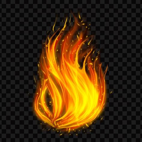 Premium Psd Realistic Burning Fire Flames Burning Hot Sparks