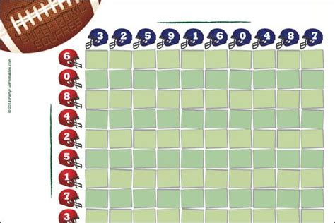 An Image Of A Football Game Schedule With Balls And Numbers On The Grid
