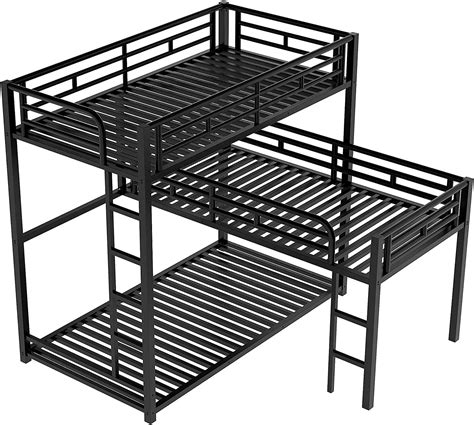 Buy Triple Bunk Bed L Shaped Bunk Bed For 3 Space Saving Metal Triple