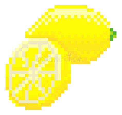 Lemon Pixel Art Stock Illustration Illustration Of White 120984336
