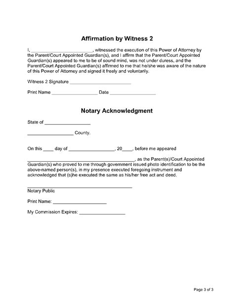 Form Power Attorney Minor Child Fill Out And Sign Pri