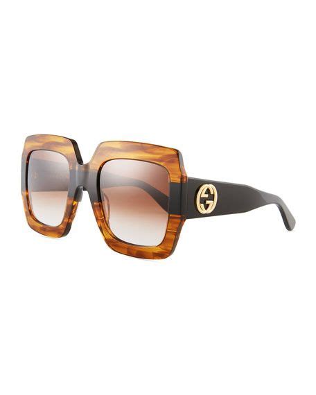 Gucci Oversized Square Web Gg Sunglasses Sunglasses Square