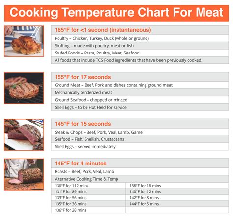 Meat Temperature Chart Magnet Chicken Turkey Beef Steak Cooking Grill