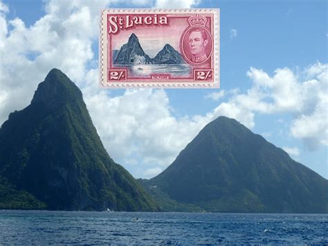 Photo Ops Philatelic Photograph Petit And Gros Piton Soufriere St
