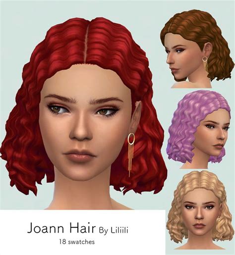 Liliili Sims Joann Hair 18 Swatches Ea Color Color Swatch Hair