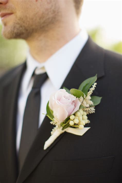 Pale Pink Rose Boutonniere Elizabeth Anne Designs The Wedding Blog