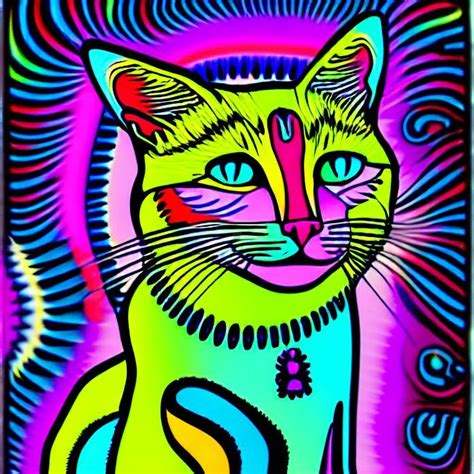 Cat Pride Psychedelic In 2022 Cat Art Psychedelic Cats