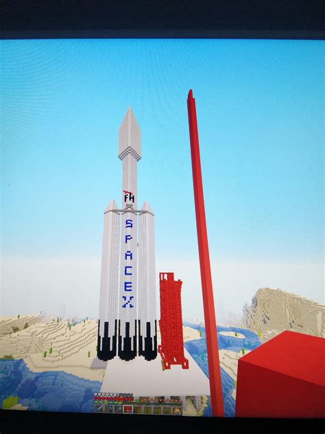 Currently Building The Spacex Falcon Heavy Rminecraft