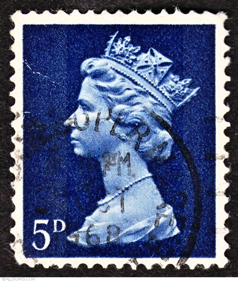 5d 1968 Machin Queen Elizabeth Ii 1968 Great Britain Stamp 7461