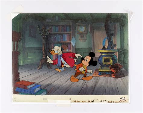 Mickey Mouse And Scrooge Production Cels And Production Background From