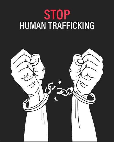 Hands In Chains Stop Human Trafficking National Slavery And Human Trafficking Concept