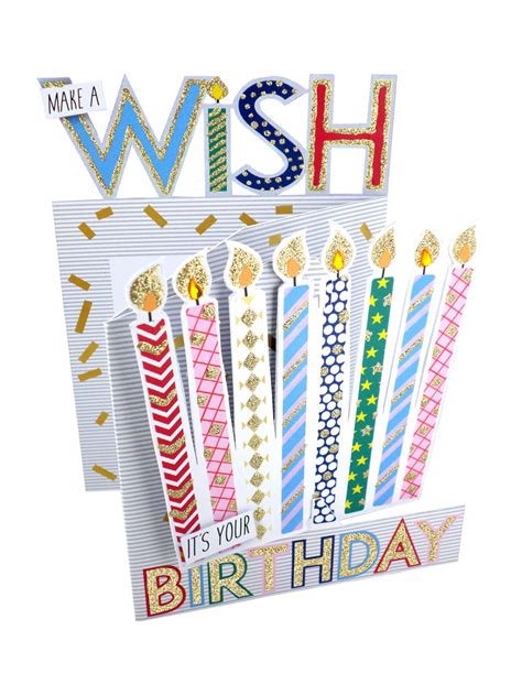 Make A Wish Candles 3d Cutting Edge Birthday Card Cards