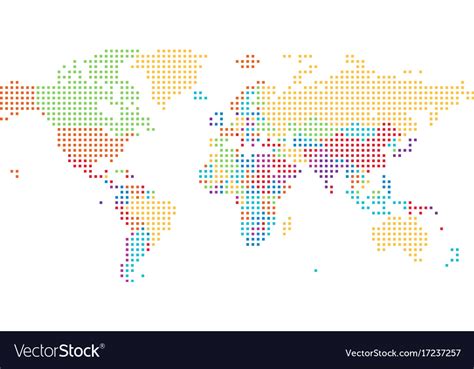 Dotted World Map Of Square Dots Royalty Free Vector Image