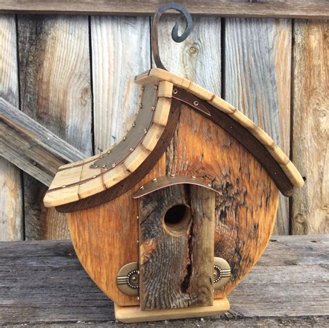 Unique Barnwood Birdhouse Reclaimed Recycled Handmade Wedding Etsy Unique Bird Houses Bird