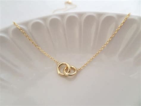 Tiny Gold Eternity Necklace Infinity Necklace Circle Etsy