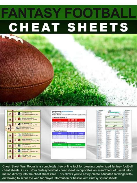 Free Nfl Cheat Sheet Printable Printable Templates