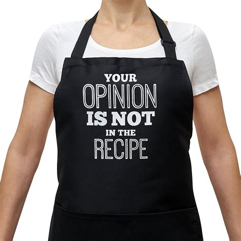 Savvy Designs Bbq Apron Funny Apron Your Opinion Is Not In The Recipe