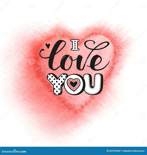 I Love You Calligraphic Lettering Stock Vector Illustration Of