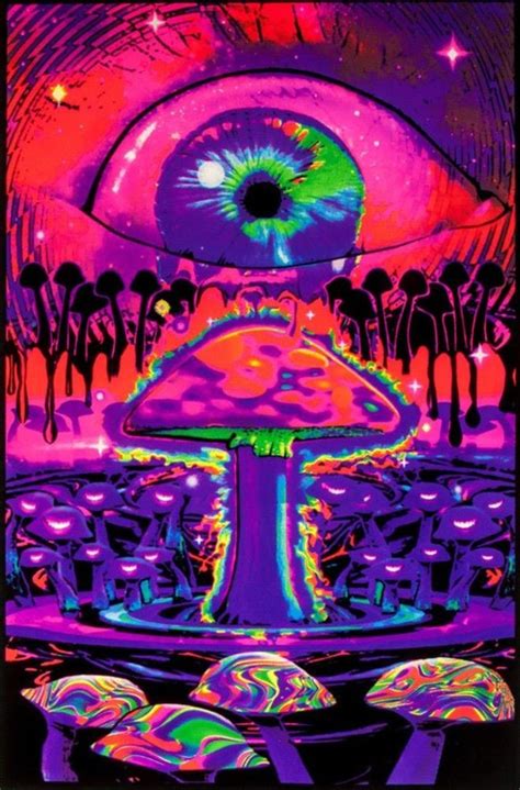 mushrooms ripple magic shrooms trippy psychedelic blacklight poster 24x36 poster foundry