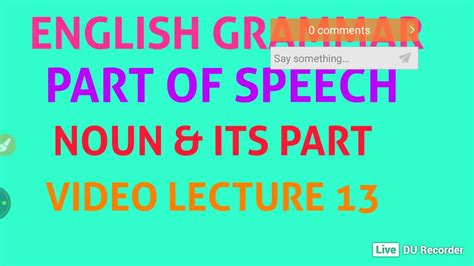 What Is Parts Of Speech And Its Parts Youtube