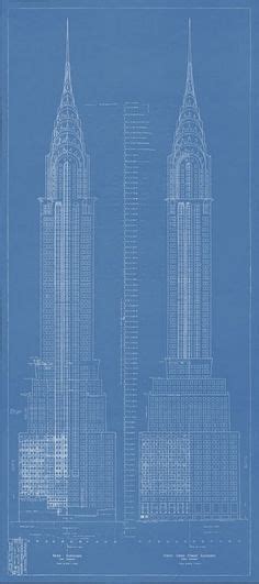 Chrysler Building In New York Blueprint By Blueprintplace On Etsy 14