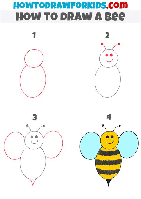 How To Draw A Bee For Kindergarten Easy Tutorial For Kids