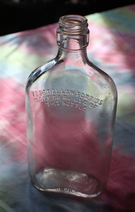 Antique 45 Pint Glass Liquor Bottle Or Flask Glass Liquor Bottles