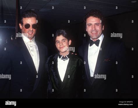 Los Angeles Ca February 13 L R Actors Sylvester Stallone Son