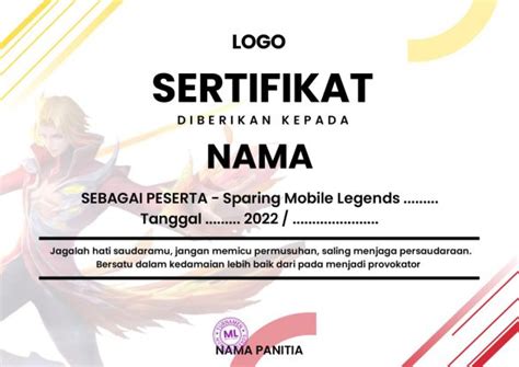 Contoh Sertifikat Mobile Legends Logo Wallpaper IMAGESEE