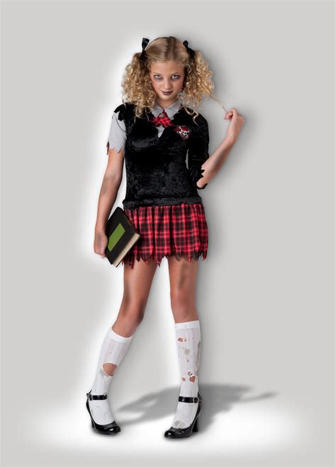 tween zombie horror schoolgirl incharacter costumes