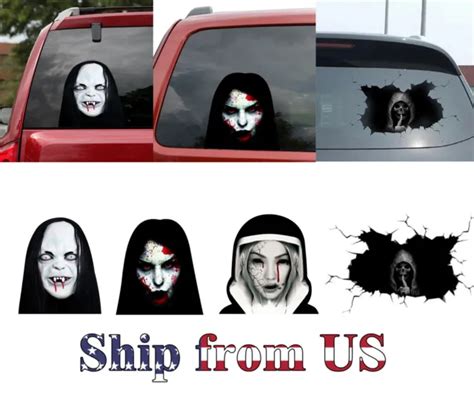 10and Horror Ghost Creepy Decal Car Truck Windshield Rear Window Sticker