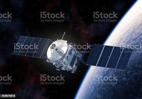 Space Satellite Orbiting Planet Earth Stock Photo Download Image Now
